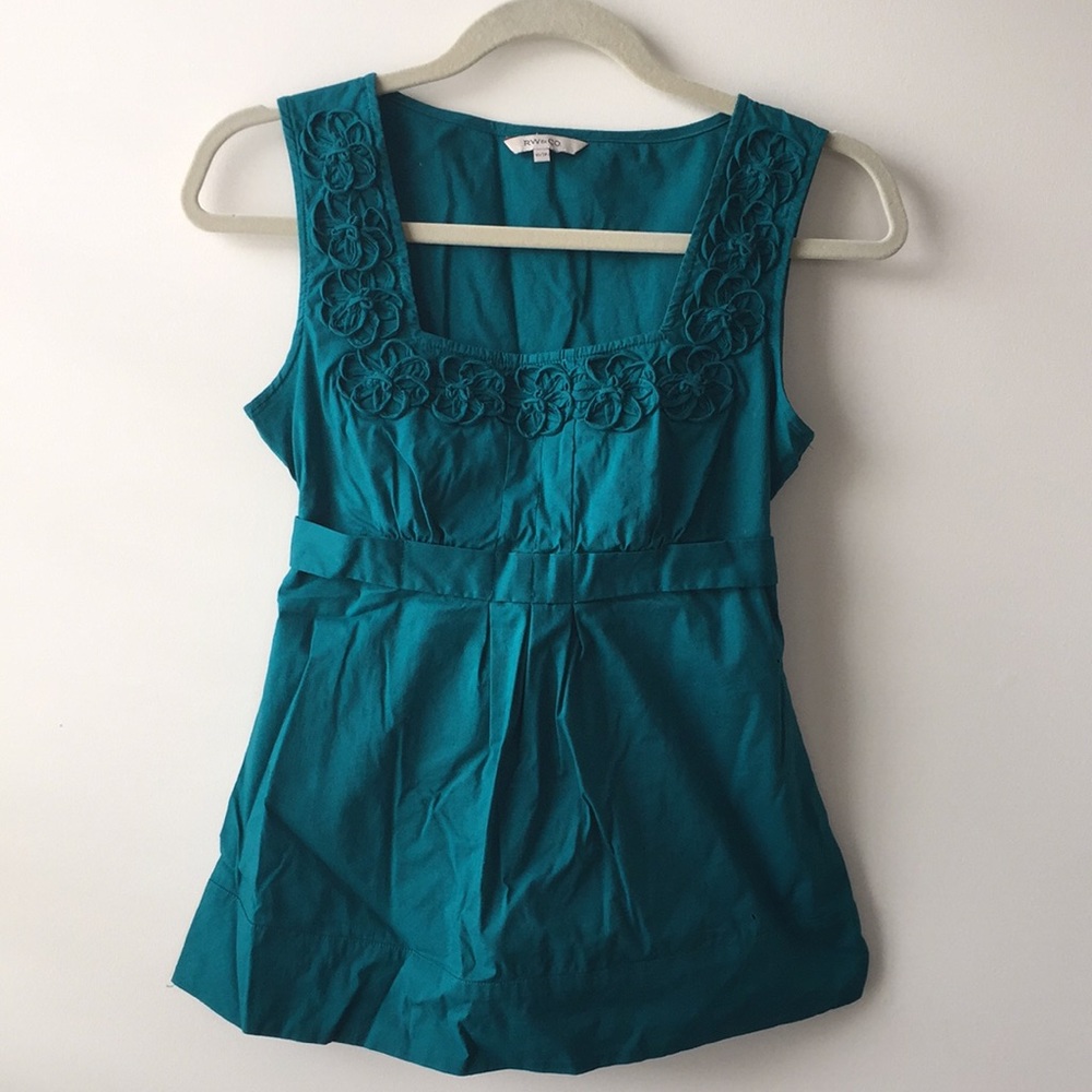 RW & Co. Square Neck Sleeveless Top with Sash - Size XS